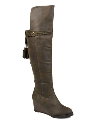 JOURNEE COLLECTION Женские зеленые сапоги Jezebel на танкетке с кисточками 8,5 M XWC