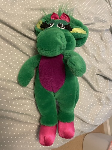 1992 Barney & Friends BABY BOP Plush Green Dinosaur Lyons Group Stuffed Animal