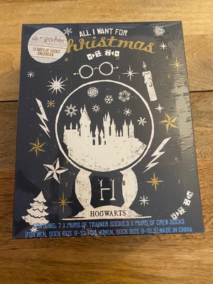 Wizard World Harry Potter 12 Days of Socks Advent Calendar Hogwarts 9- 10.5 New