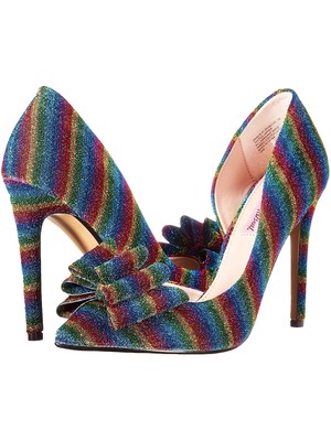 

BETSEY JOHNSON Женские синие туфли-лодочки без шнуровки Dorsay Prince на шпильке с радугой 5,5 м, Синий, PRIN01S5