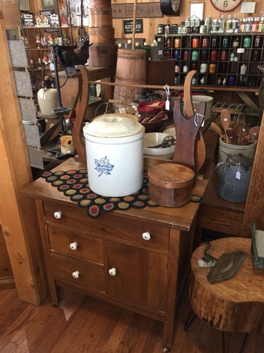 Antique Pine Commode With Towel Bar