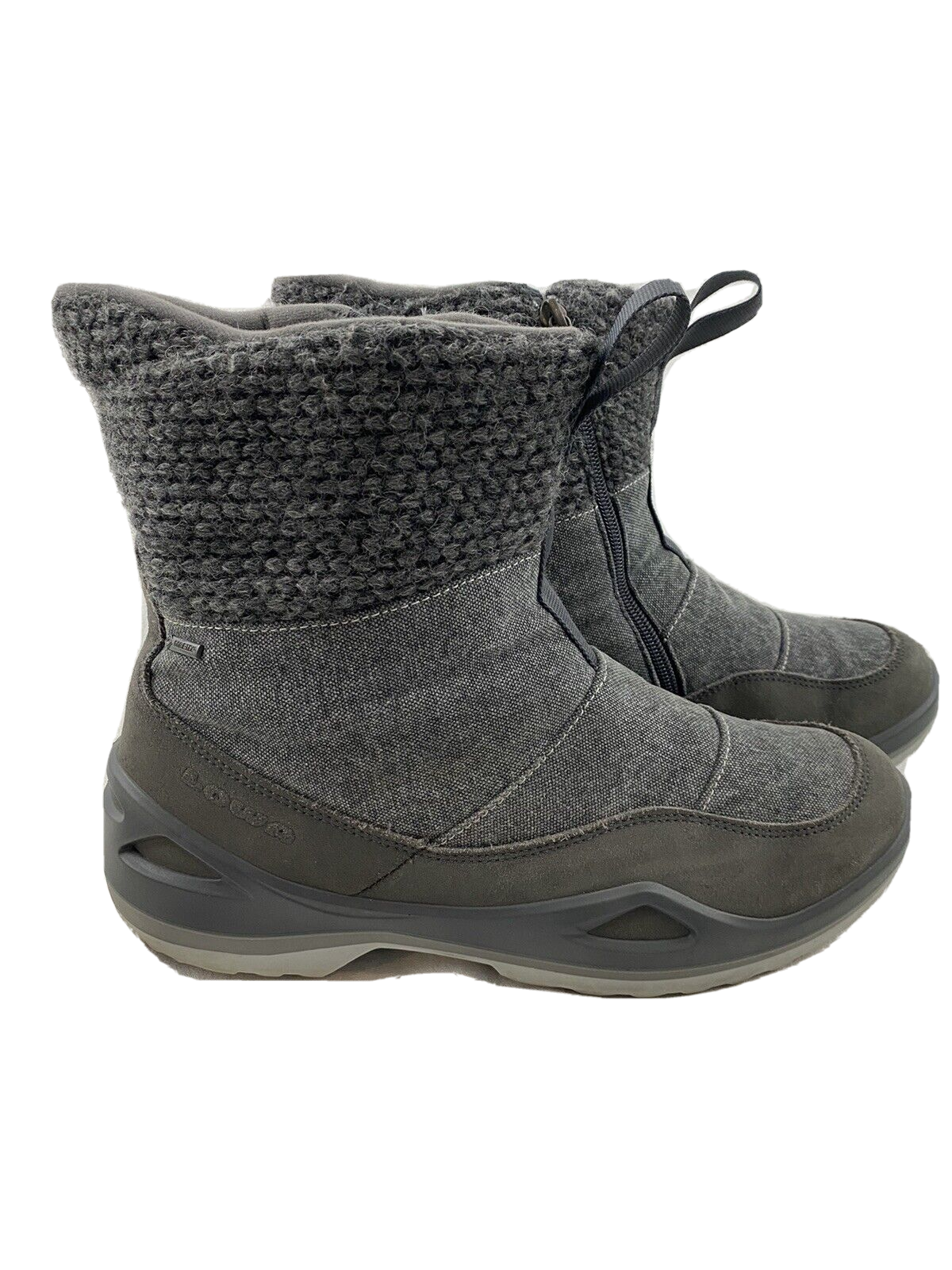 Lowa Riga Style GTX Mid Ws Snow Boot Sz 9.5 Gore Tex Gray Fleece Lined Partelana