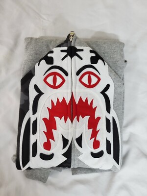 Bape zip hoodie grey new arrivals