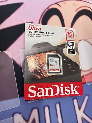 16 GB SanDisk Ultra SD Card 80MB/S Memory Card QUICK TRANSFER SPEEDS Cameras