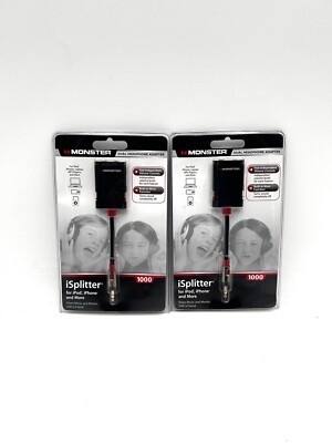 Monster iSplitter 3.5mm Headphone Splitter Adapter for Samsung iPhone Tab 2 Lot