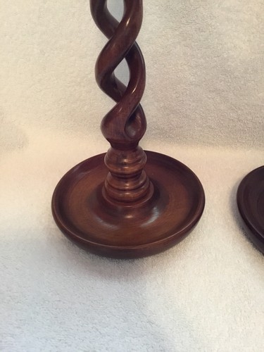 ANTIQUE PAIR BARLEY TWIST ENGLISH OAK 15