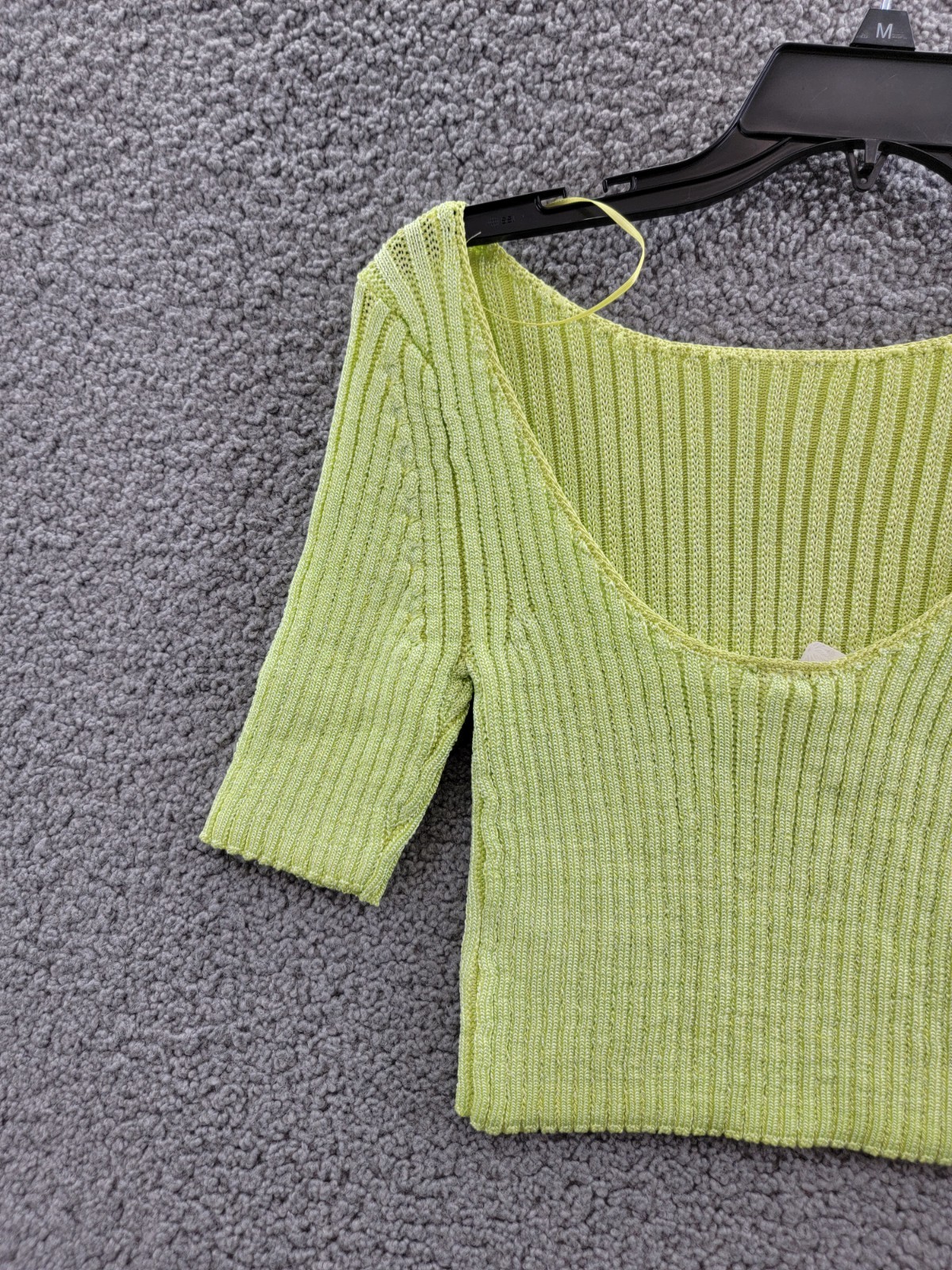 Free People San Lucas Pullover Crop Top Women's XS Sunny Lime Scoop Neckline - Picture 13 of 16
