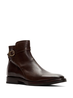

FRYE Мужские коричневые кожаные ботинки Jasper Jodhpur с квадратным носком и пряжкой на блочном каблуке, Коричневый, 80892
