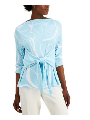 

Женский топ с длинными рукавами и вырезом лодочкой ALFANI, Light blue