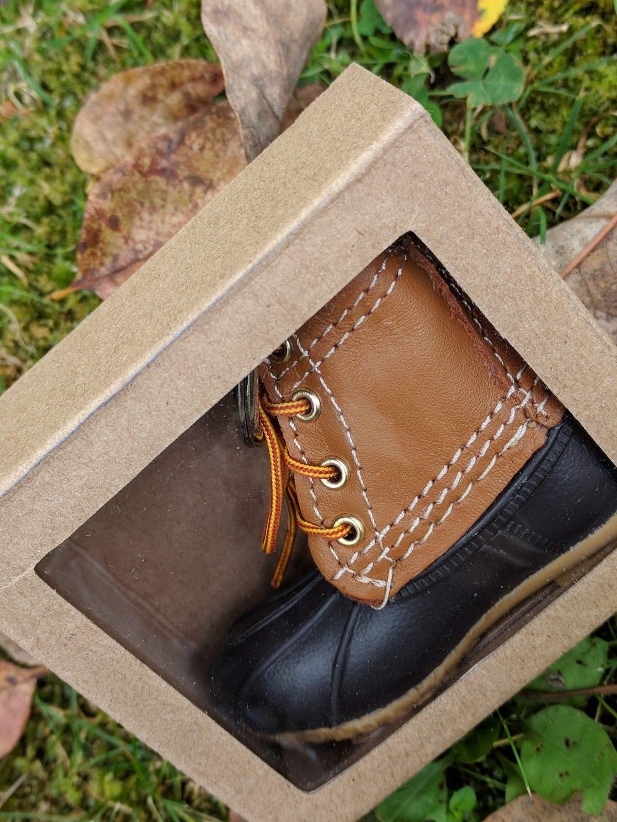 New Mini LL Bean Boot Tan/Brown Key Chain