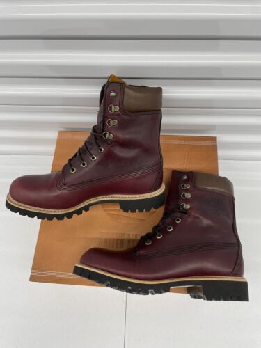 Pre-owned Timberland Men's 8 Inch Waterproof Burgundy Brown Boot Sizes 8 Made In Usa