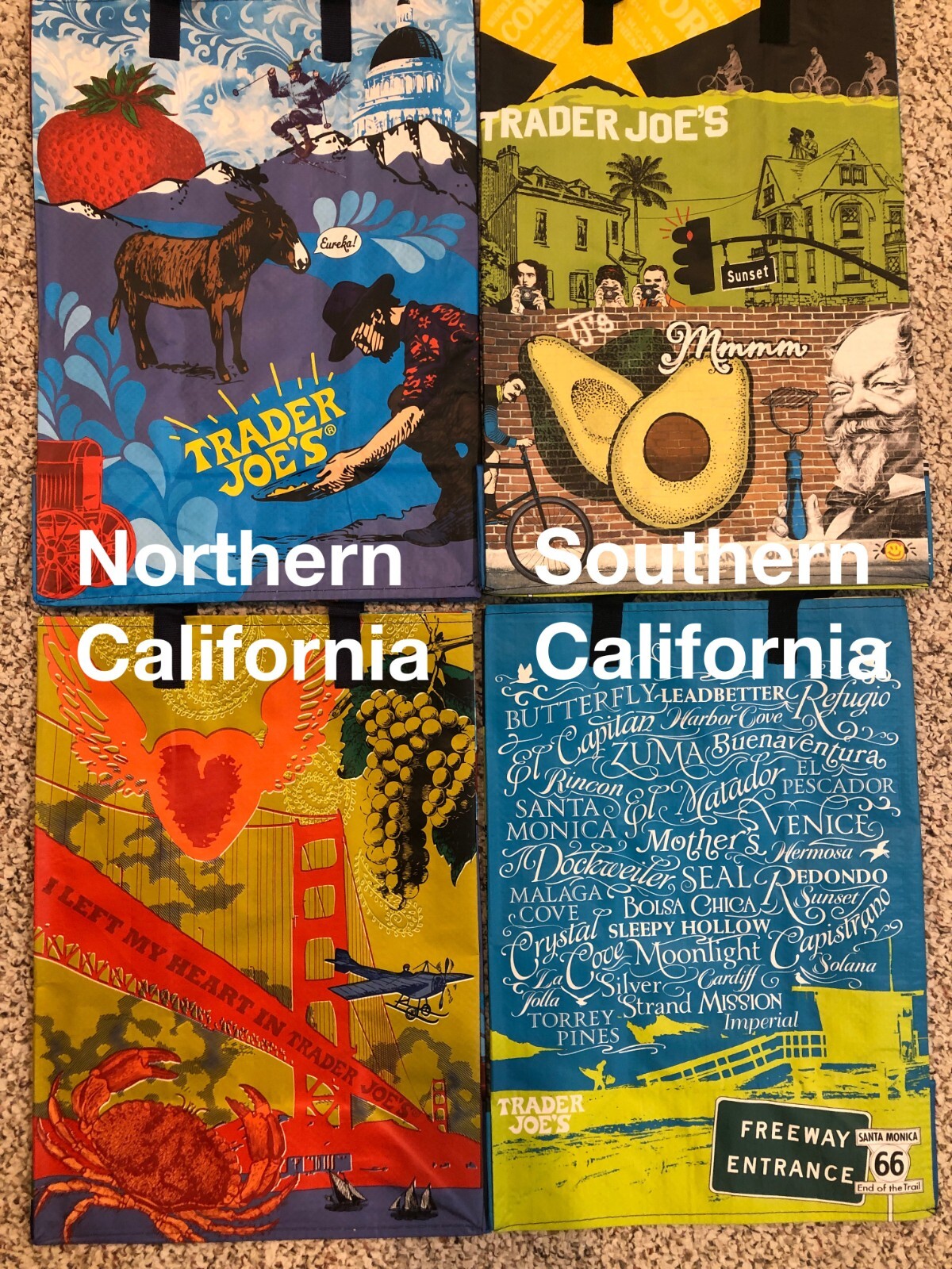 UPICK 5(24Choices) Trader Joe's ECO Reusable Shopping Grocery Gift Tote Bags NWT