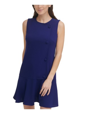 

DKNY Женская эластичная короткая одежда без рукавов с круглым вырезом на молнии для работы Drop