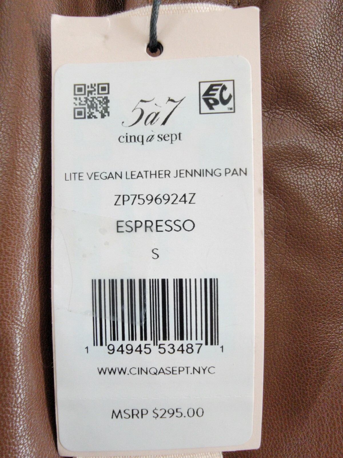 Cinq à Sept Jenning Vegan Leather Cargo Pants Women's S Espresso Pullon Style - Picture 17 of 17