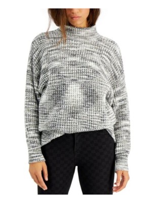 SUGAR MOON Womens Gray Heather Long Sleeve Mock Neck Sweater S