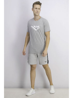 

Мужская серая футболка классического кроя с короткими рукавами PONY, размер, Серый, CPM206B