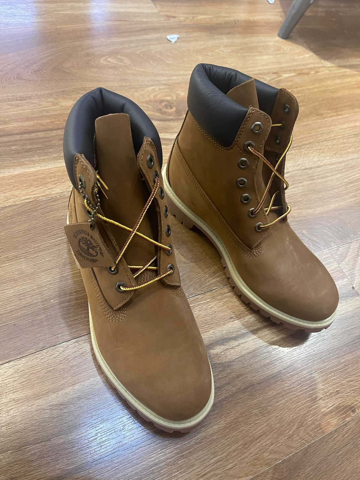 Pre-owned Timberland Men's Waterproof Premium Lace Up Boots Dark Wheat Nubuck 72066