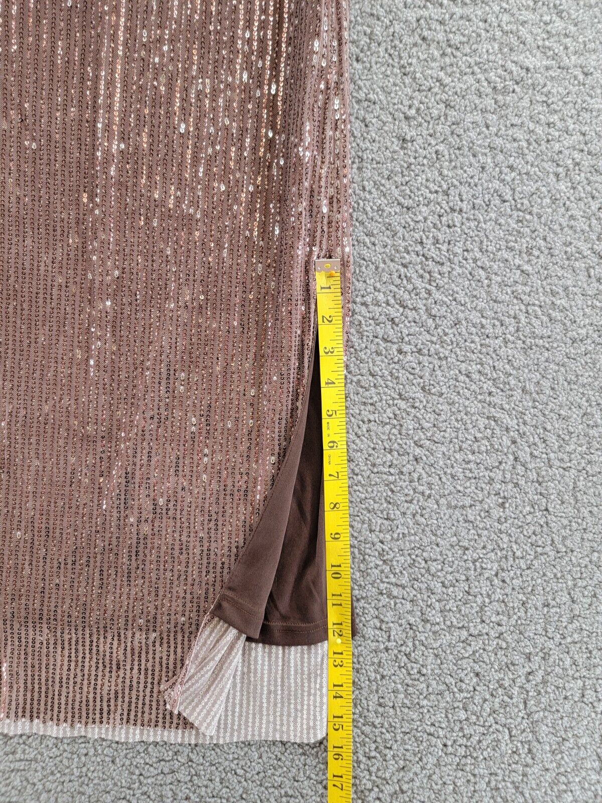 Walter Baker Crista Straight Sequin Midi Skirt Women's 8 City Sequin Side Zip - Picture 8 of 17
