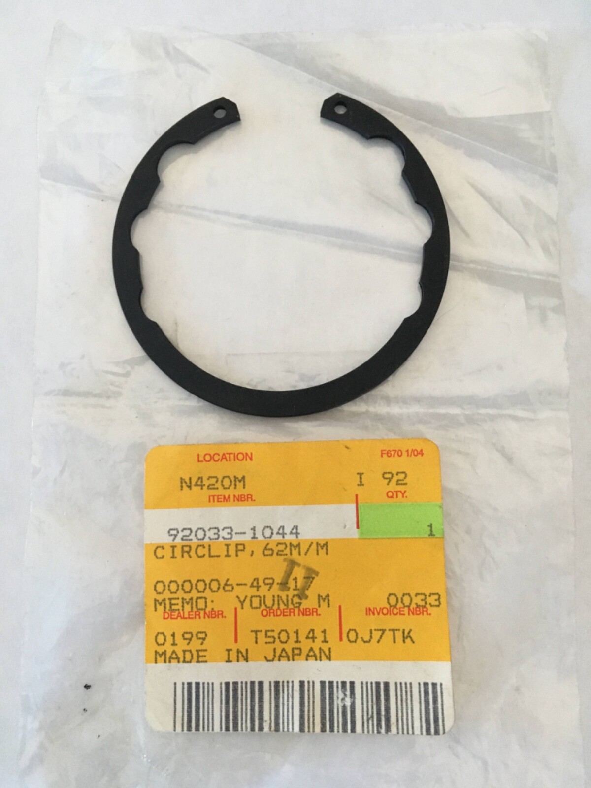 lippy☆ KAWASAKI CIRCLIP 62-M/M KZ-1000,& P0LICE ZX-1100, SEE