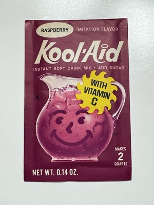Vintage 60s Kool-Aid Raspberry Flavor Packet NOS