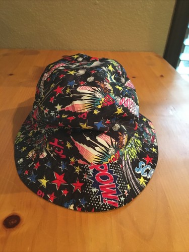 Comic Print Bucket Hat One Size Kbethos Retired Colorful Cap Pow! Boom!Wham! EUC