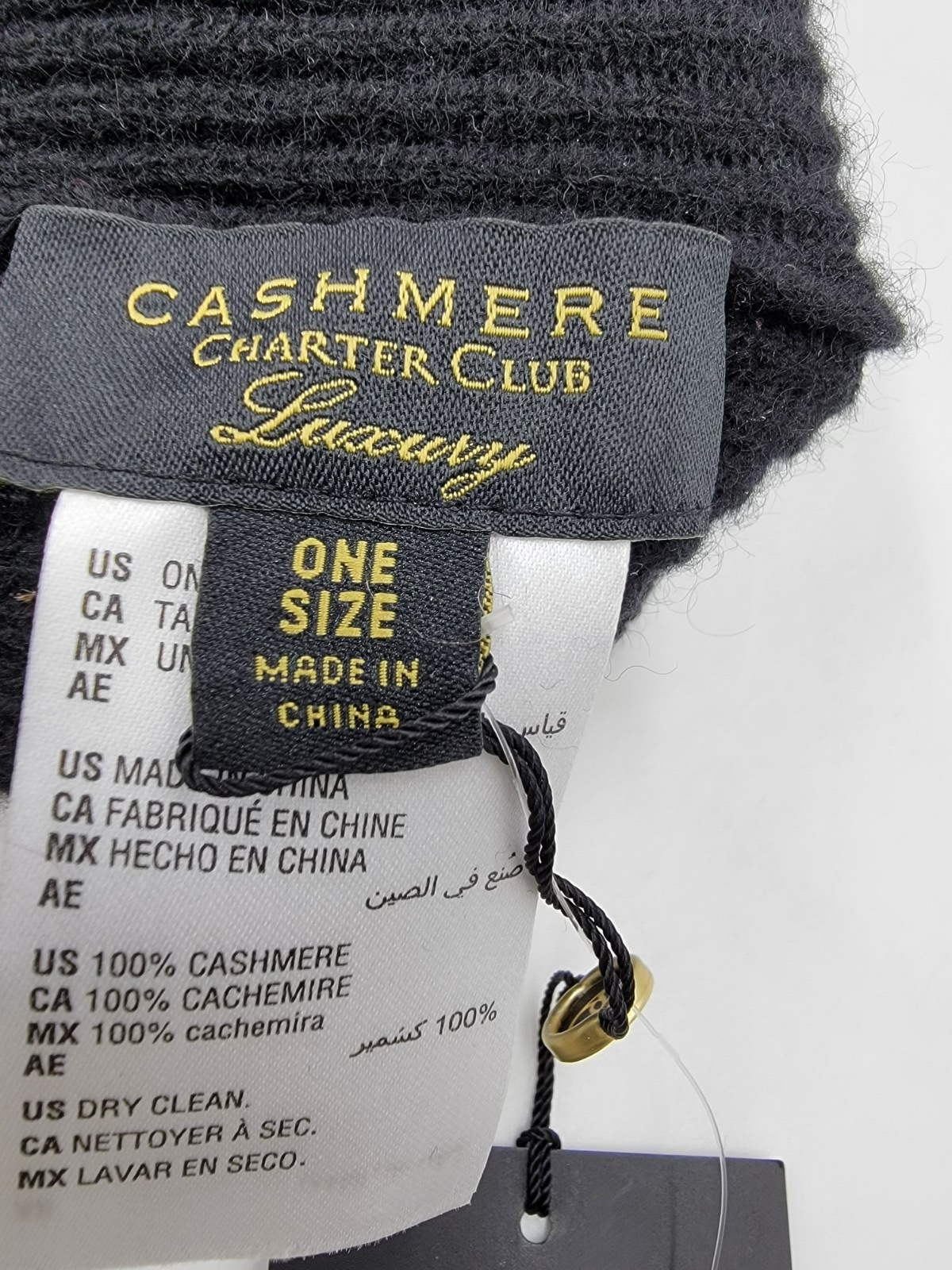 Charter Club Cashmere Knit Beret Women's One Size Classic Black - Picture 7 of 13