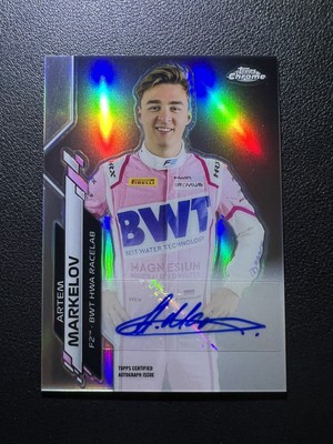 Topps Chrome Formula 1 2020 F1 Artem Markelov Base Refractor Auto RC /366 F1A-AM