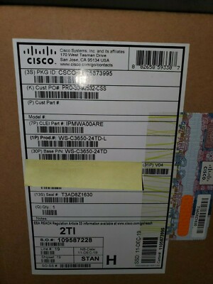 Cisco Catalyst 3650-24t Ethernet Switch - 24 Ports - Manageable - 24 X Rj-45 -