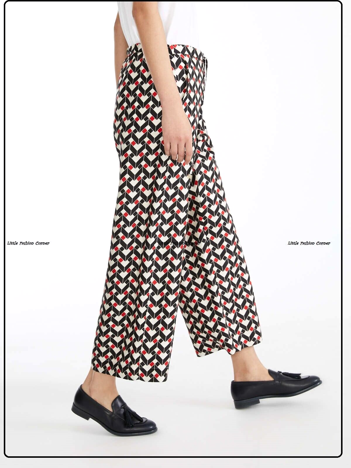 Weekend MaxMara TEMIDE シルク100％プリントパンツ 希少品【Weekend Max Mara】クロップドシルクパンツ ボトムス