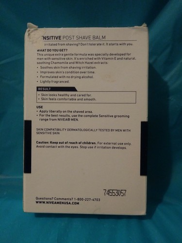 NIVEA FOR MEN Sensitive Post Shave Balm 3.30 oz