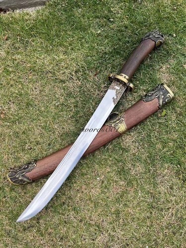 25 IN Chinese Broadsword Qing Dynasty Dao Rosewood Handle Scabbard Carbon Steel