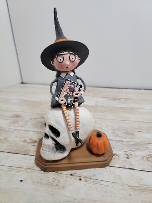 8.5 Lori Mitchell ESC Little Sitting Tessa Witch Skull Fig Retro Halloween Decor