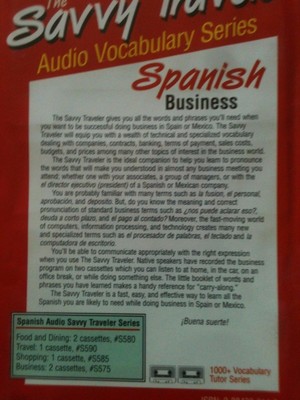 THE SAVVY TRAVELER Audio Vocabulary SPANISH Series -  4 Cassette Packages