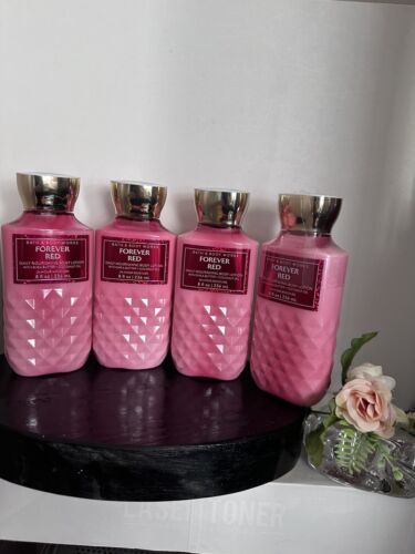4 New FOREVER RED BATH & BODY WORKS BODY LOTION CREAM 24 Hr