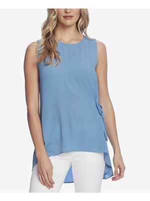 

VINCE CAMUTO Женский голубой топ без рукавов с круглым вырезом, Light blue
