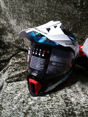 LS2 MX701 Explorer C Frontier Adventure Motorcycle Helmet Blk/Blu Size Med NIB