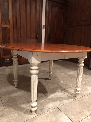 Drexel Heritage Round Kitchen Table 662-322-3-WHT Distressed