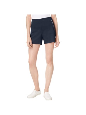 

INC Женские темно-синие прямые шорты с карманами на молнии, Navy, 100069600