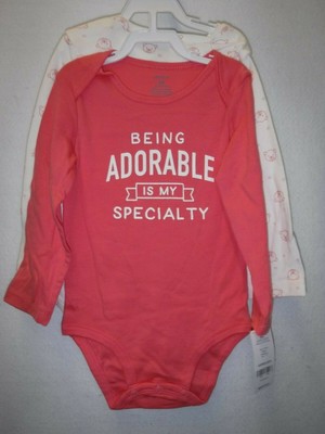GIRLS 24 MONTHS CARTER'S 2 PC BODYSUIT SET BEING ADORABLE IS MY SPECIALTY #14876
