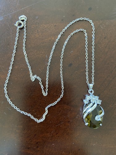 Necklace 18 inch Sterling silver 925 Chain with 18KGP CZ