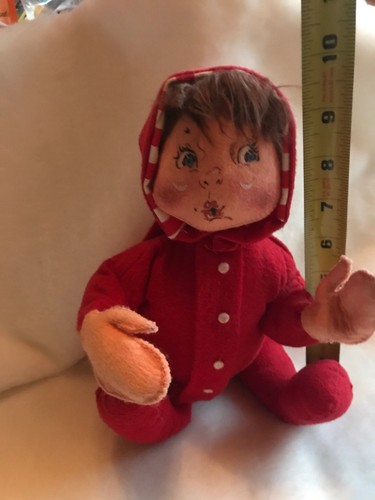 Annalee ‘92 ELF Dressed in Red and White Pajamas Blue Eyes~Excellent Condition!