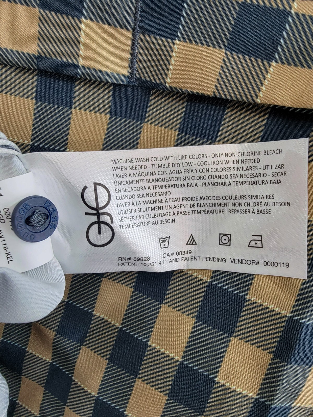 BASS OUTDOOR Cool Plaid Long-Sleeve Shirt Mens S Kelp Small Buffalo Patch Pocket - Picture 17 of 19