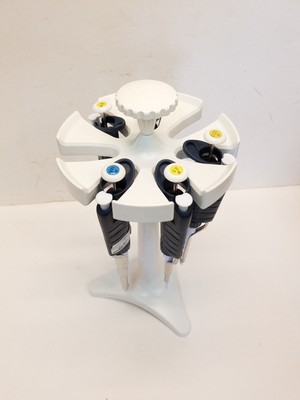 Lot 5 Gilson Pipetman Pipette Set Pipet Variable  P20 P1000 P200 W/Stand