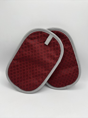 Kitchenaid Asteroid Oval Pot Holder Set, Set of 2,smoked paprika Red 6.5”x10”