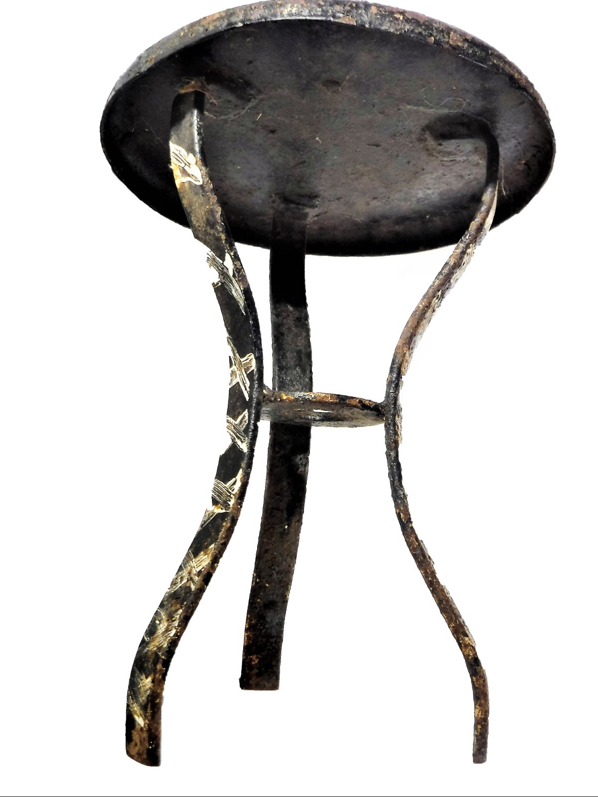 VINTAGE  HAND  PAINTED  STEEL  MILK  STOOL  13