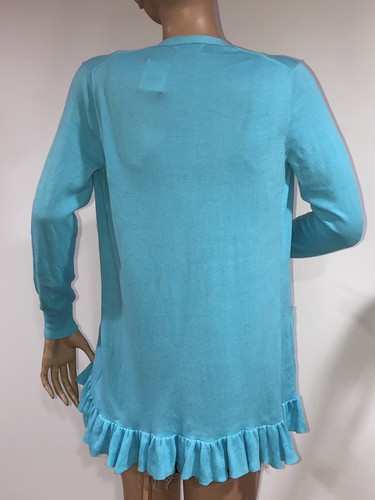 New Ralph Lauren Cardigan Sweater Baby Blue Pony Logo Size Girl's Youth XL (16)