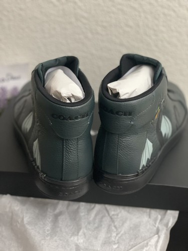 Pre-owned Coach Disney X  Clip High Top Sneaker With Maleficent Dragon Motif Cc730 In Green