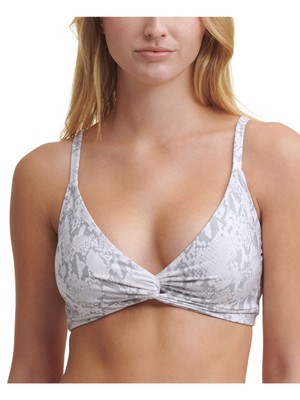 Женский белый эластичный купальник с глубоким V-образным вырезом DKNY Womens M