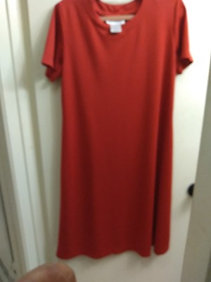 Susan Graver Short Sleeve Dress Shoulder Pads, Scoop Neck. Pullon Knee Aline.