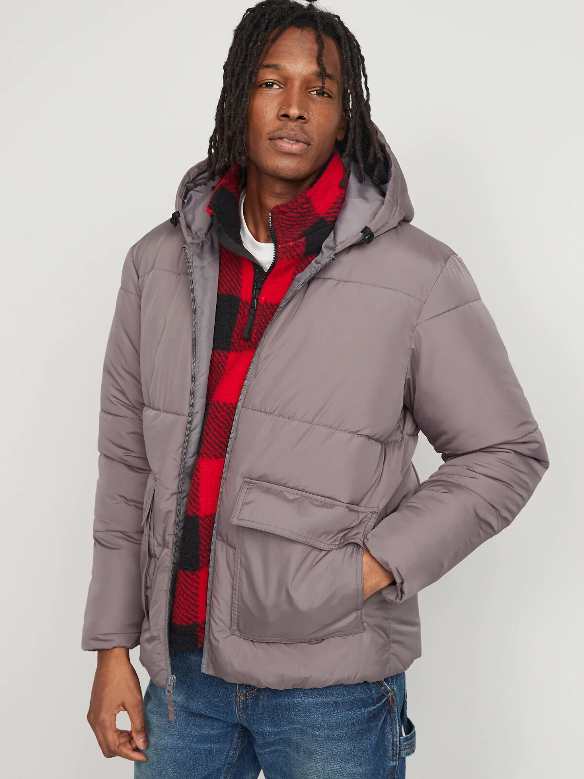 

Водонепроницаемая универсальная куртка с капюшоном Old Navy Grey Stone, размер, Серый